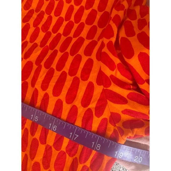 Marimekko Kerstin 2 Printed Jersey Knit Midi Dress in Orange/Red - M - Picture 6 of 7